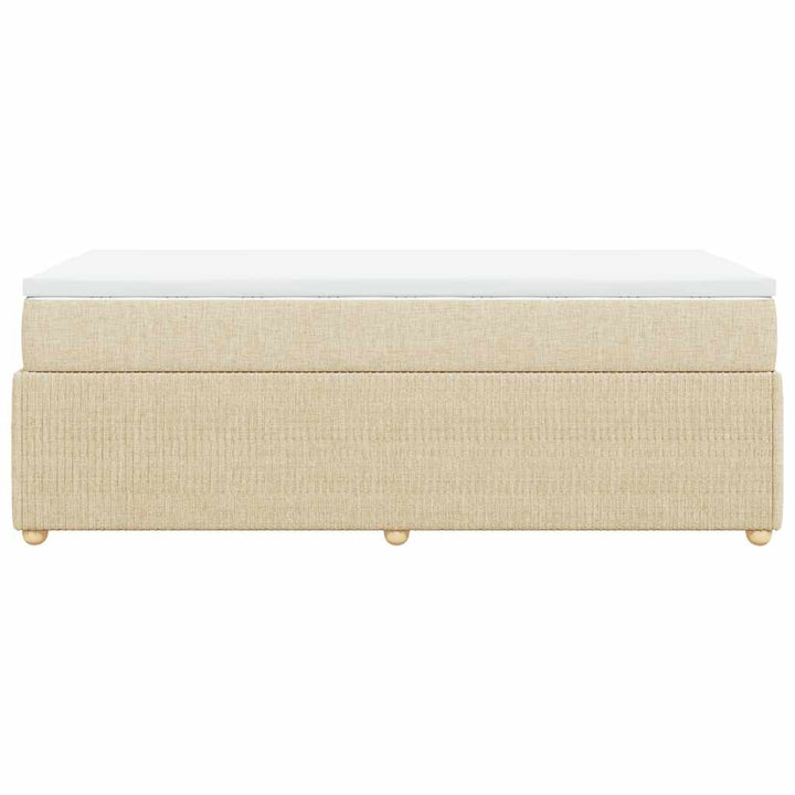 kontinentalseng med madras 90x190 cm stof cremefarvet