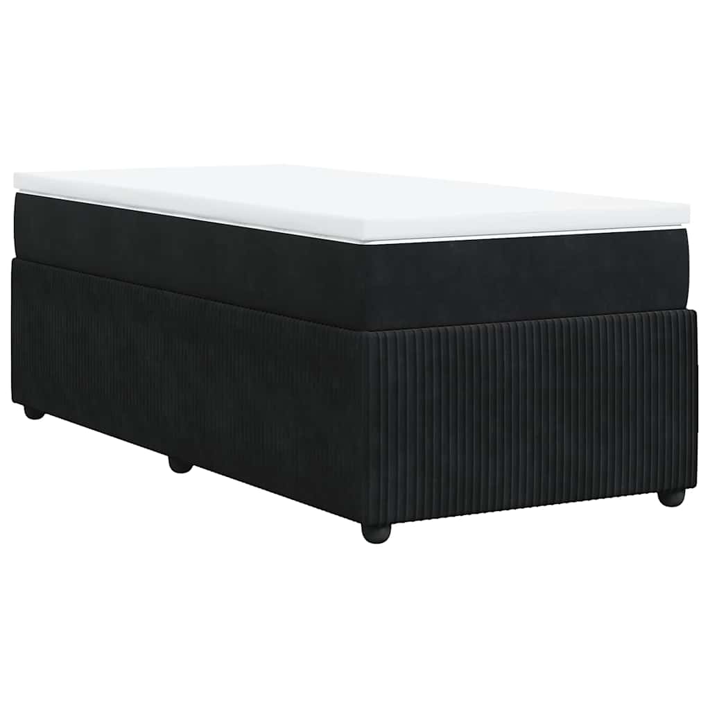 kontinentalseng med madras 80x200 cm fløjl sort