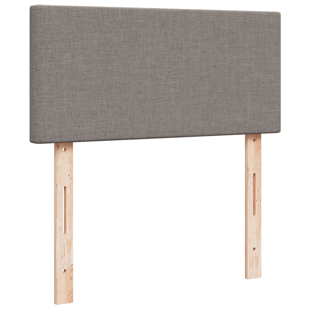 kontinentalseng med madras 90x190 cm stof gråbrun
