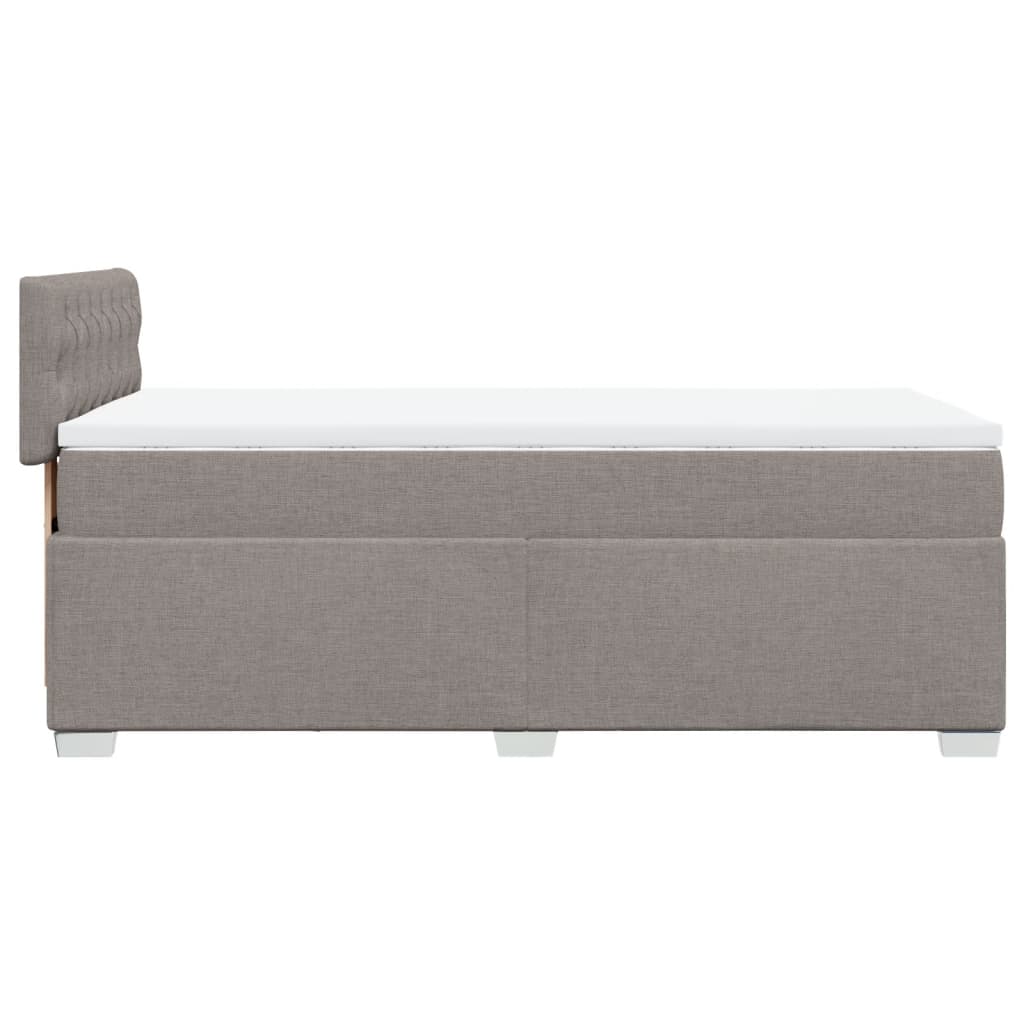 kontinentalseng med madras 90x190 cm stof gråbrun