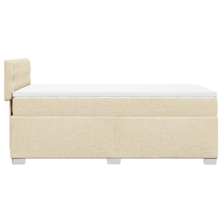 kontinentalseng med madras 90x190 cm stof cremefarvet