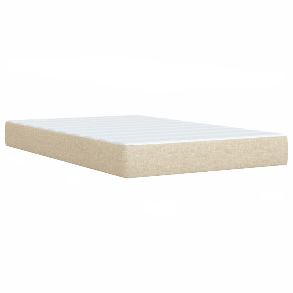 kontinentalseng med madras 90x190 cm stof cremefarvet