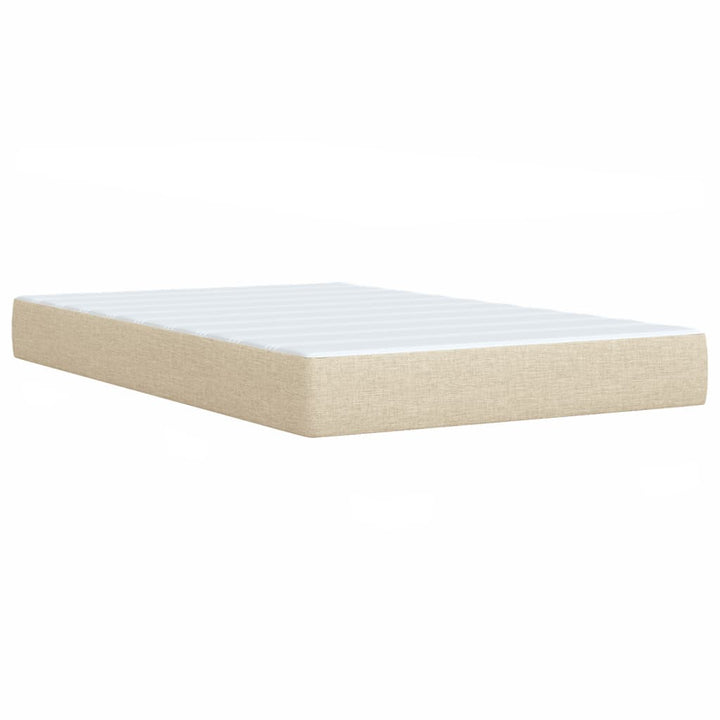 kontinentalseng med madras 90x190 cm stof cremefarvet