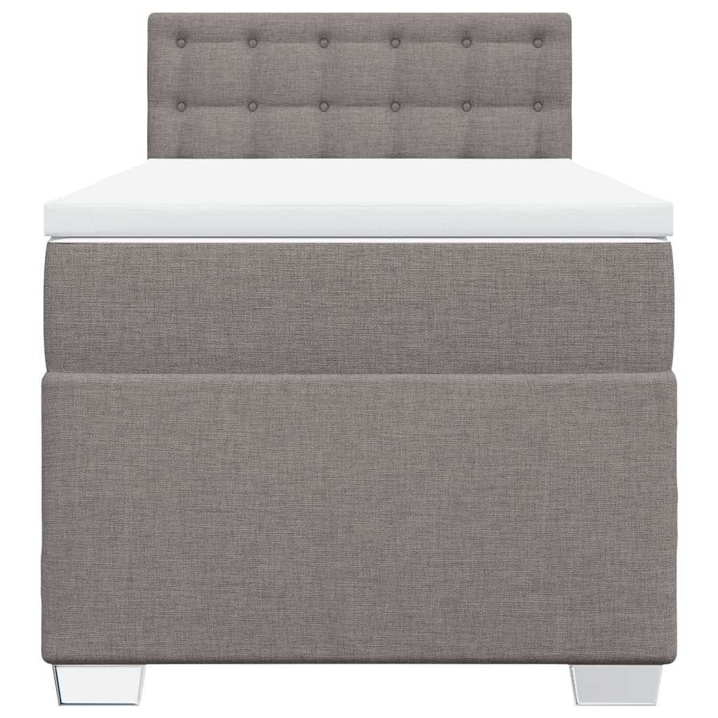 kontinentalseng med madras 90x190 cm stof gråbrun