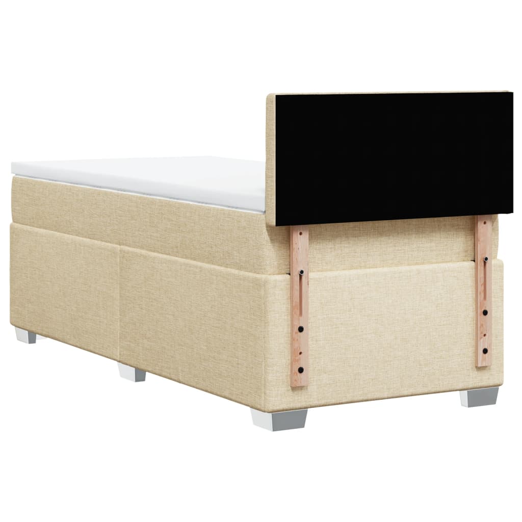 kontinentalseng med madras 90x190 cm stof cremefarvet