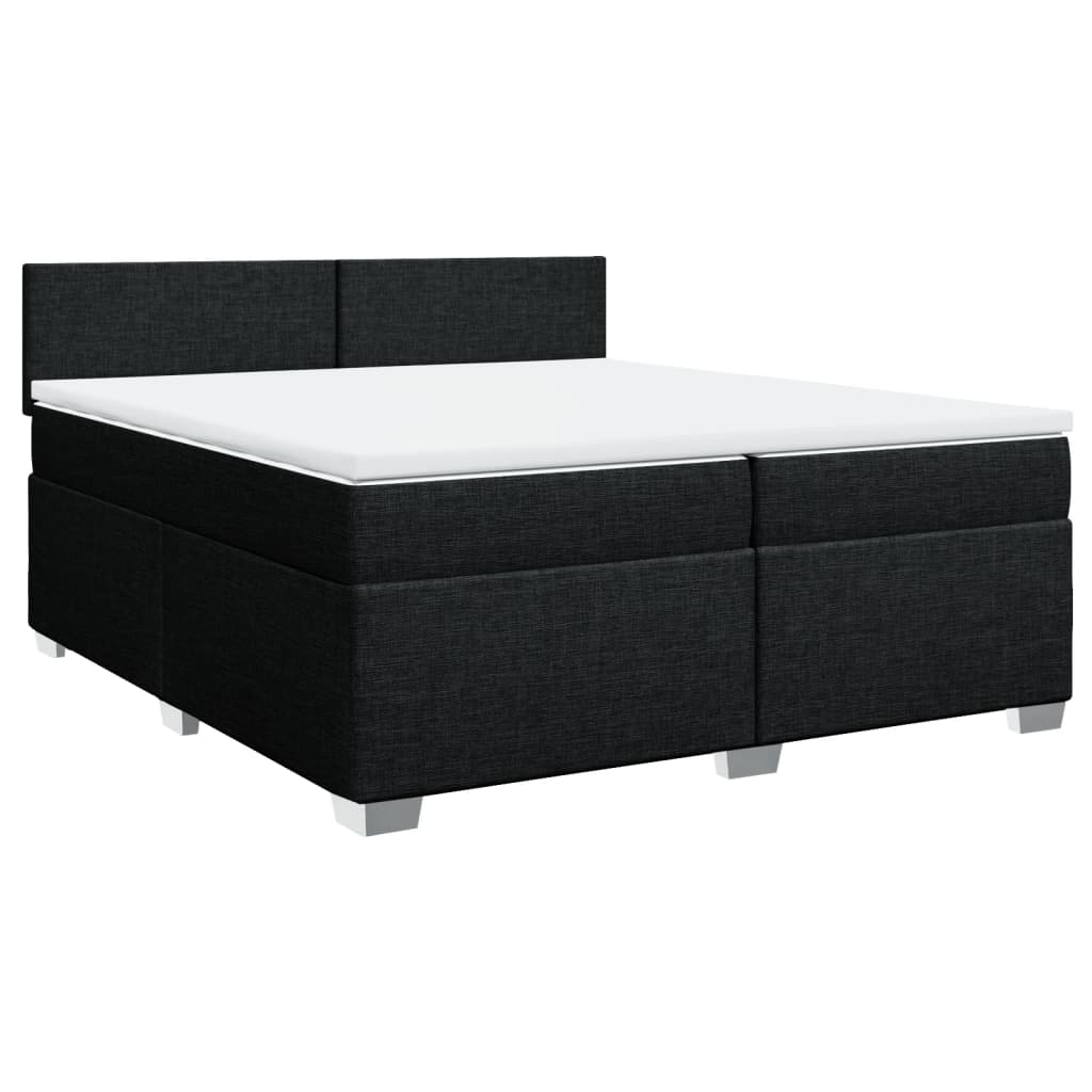 kontinentalseng med madras 200x200 cm stof sort