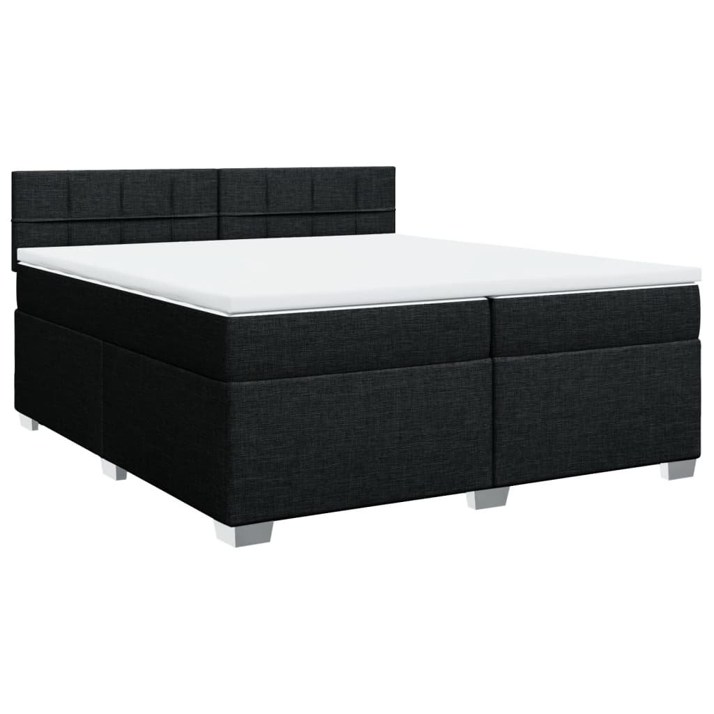 kontinentalseng med madras 200x200 cm stof sort