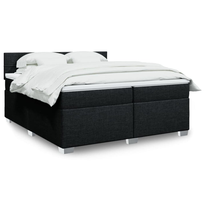 kontinentalseng med madras 200x200 cm stof sort