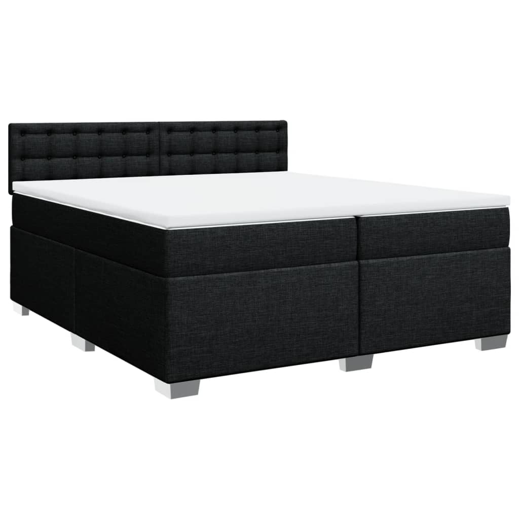 kontinentalseng med madras 200x200 cm stof sort