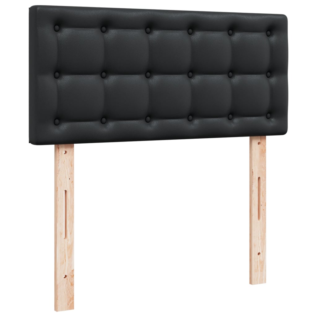 kontinentalseng med madras 90x190 cm kunstlæder sort