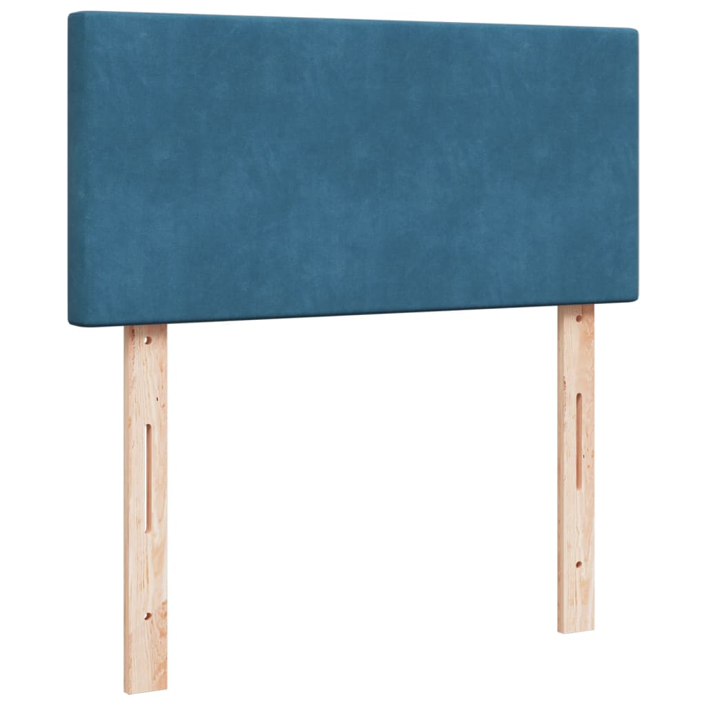 kontinentalseng med madras 80x200 cm fløjl mørkeblå
