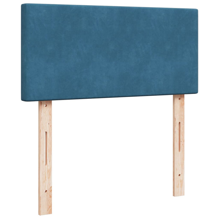 kontinentalseng med madras 80x200 cm fløjl mørkeblå