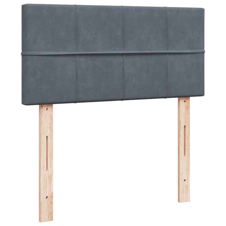 kontinentalseng med madras 80x200 cm fløjl mørkegrå
