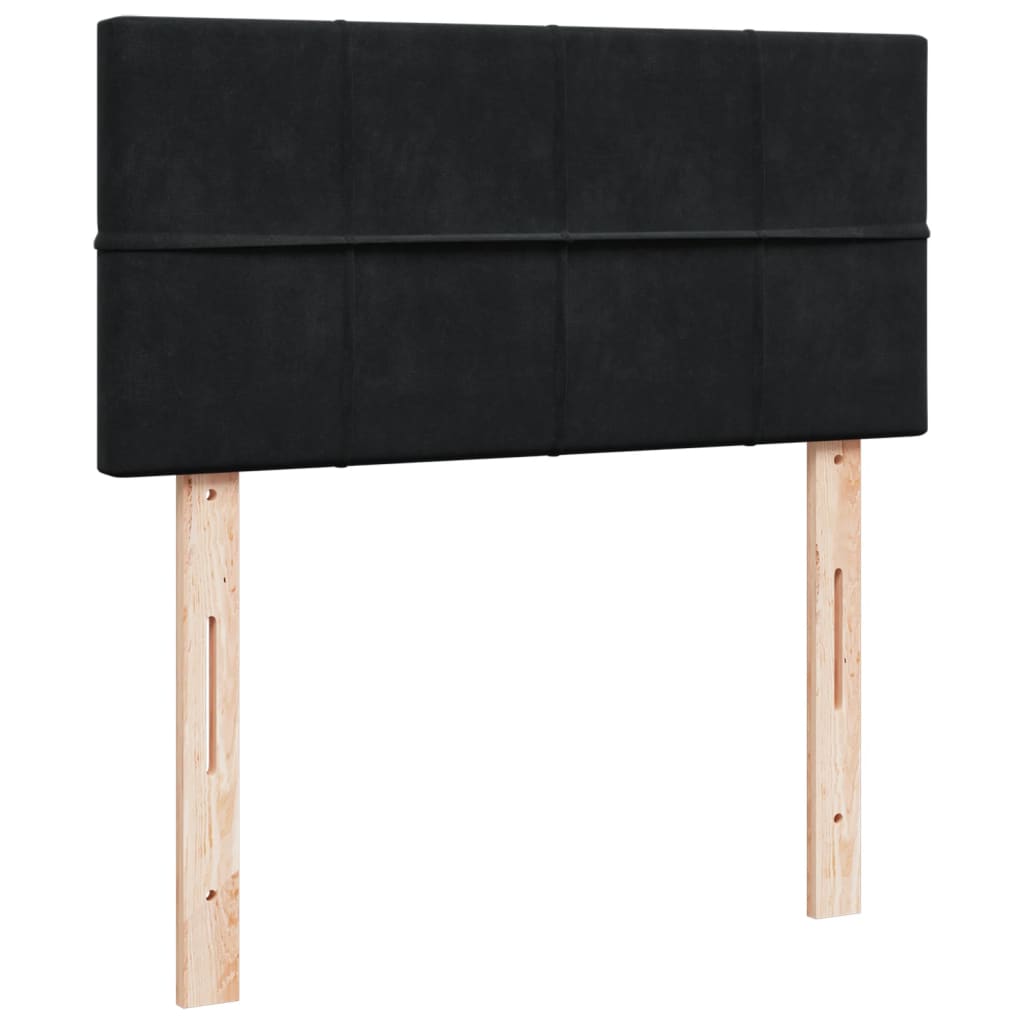 kontinentalseng med madras 80x200 cm fløjl sort