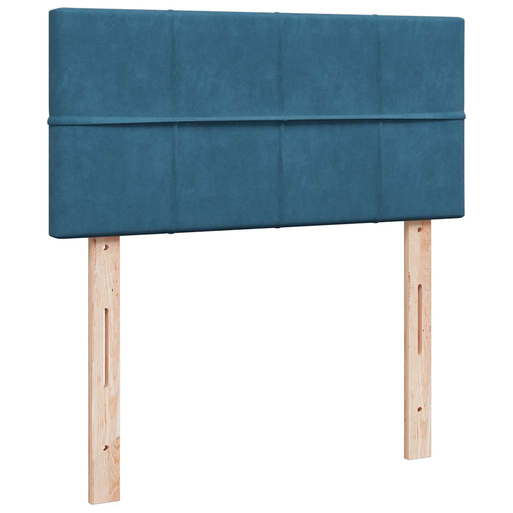 kontinentalseng med madras 80x200 cm fløjl mørkeblå