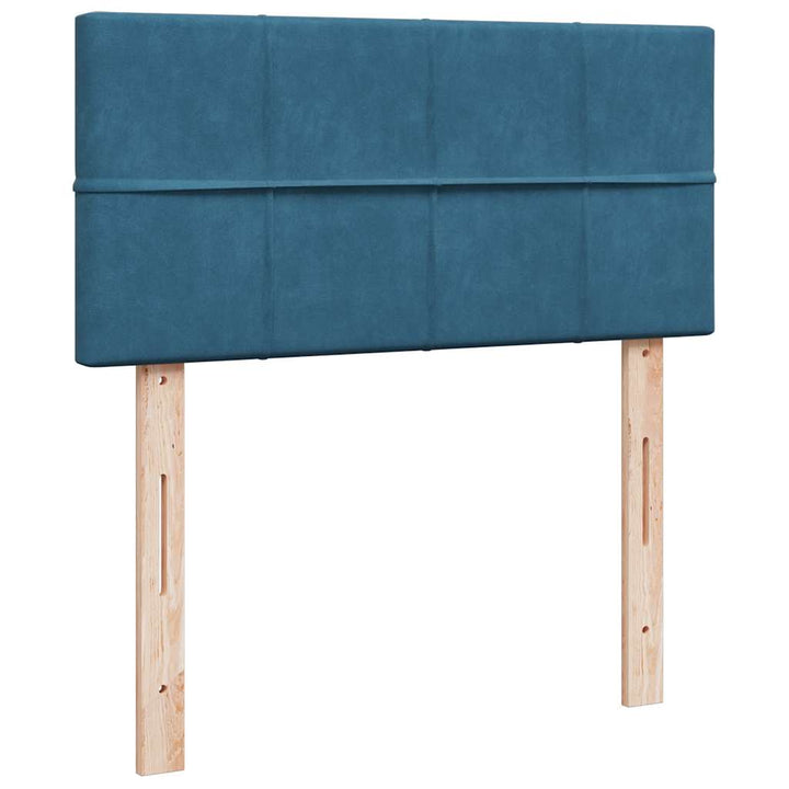 kontinentalseng med madras 80x200 cm fløjl mørkeblå