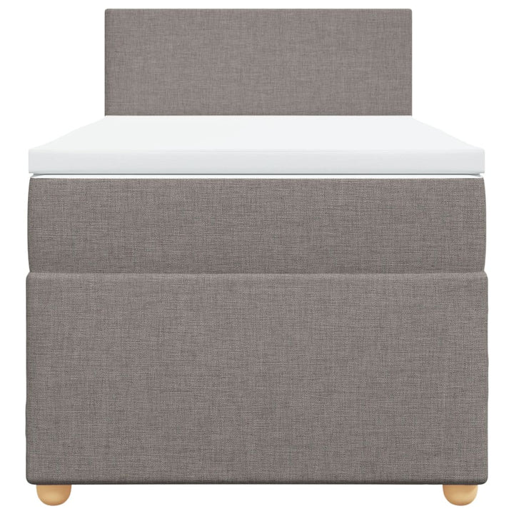 kontinentalseng med madras 90x190 cm stof gråbrun
