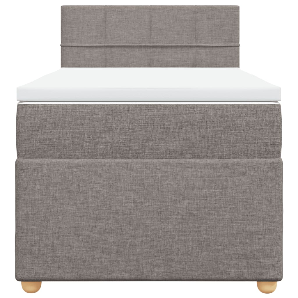 kontinentalseng med madras 90x190 cm stof gråbrun