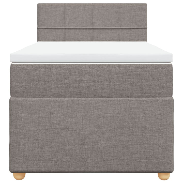 kontinentalseng med madras 90x190 cm stof gråbrun