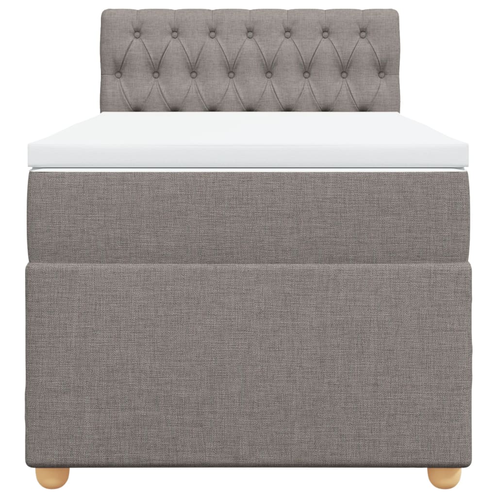 kontinentalseng med madras 90x190 cm stof gråbrun