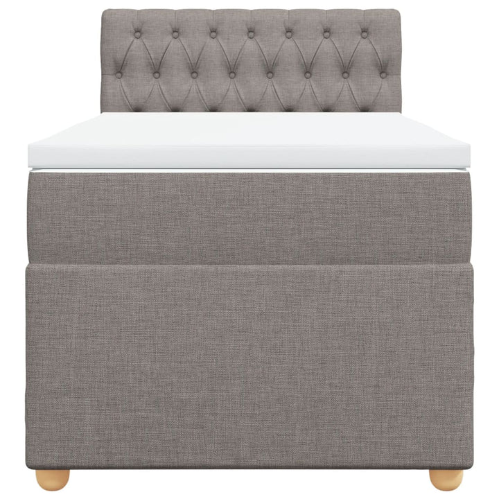 kontinentalseng med madras 90x190 cm stof gråbrun