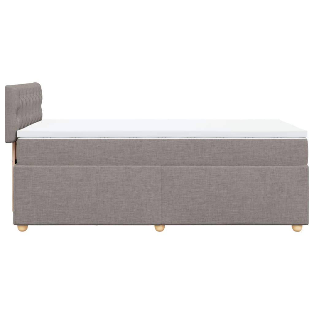 kontinentalseng med madras 90x190 cm stof gråbrun