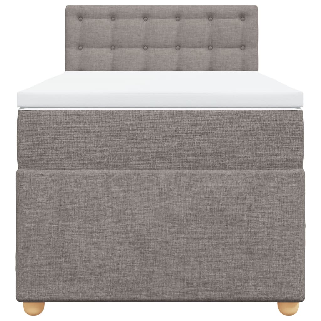kontinentalseng med madras 90x190 cm stof gråbrun