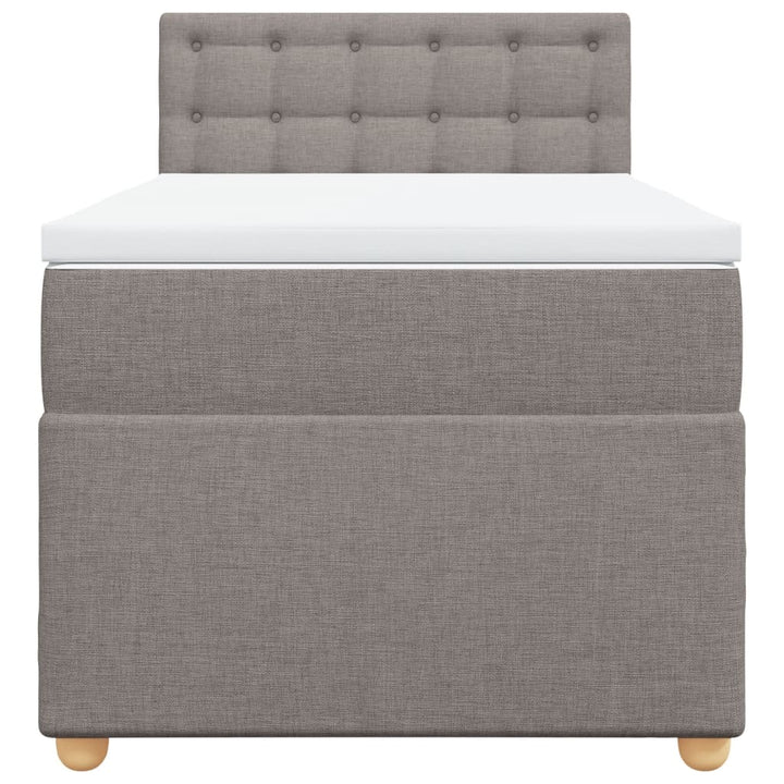 kontinentalseng med madras 90x190 cm stof gråbrun