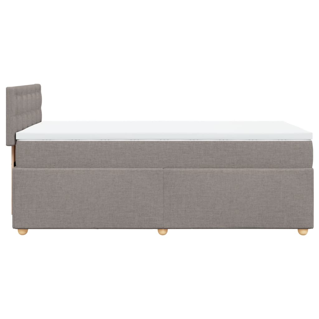 kontinentalseng med madras 90x190 cm stof gråbrun