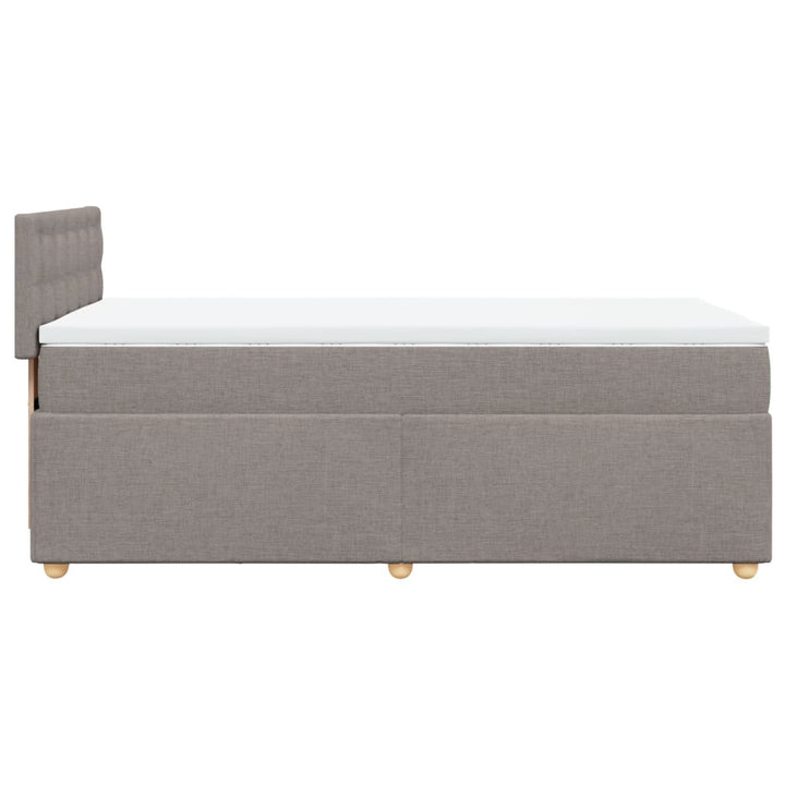 kontinentalseng med madras 90x190 cm stof gråbrun
