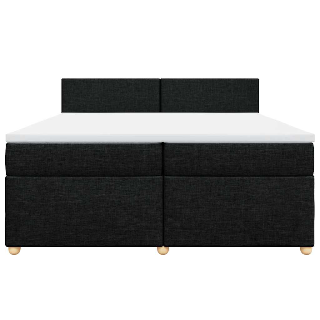 kontinentalseng med madras 200x200 cm stof sort