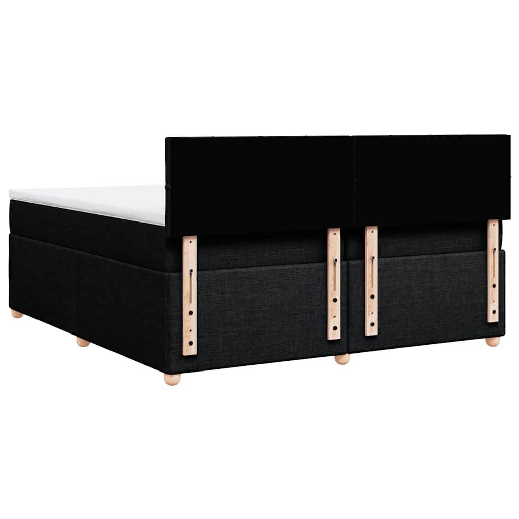 kontinentalseng med madras 200x200 cm stof sort