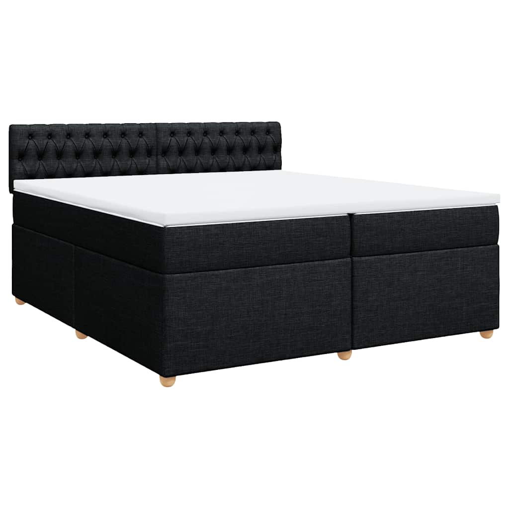 kontinentalseng med madras 200x200 cm stof sort