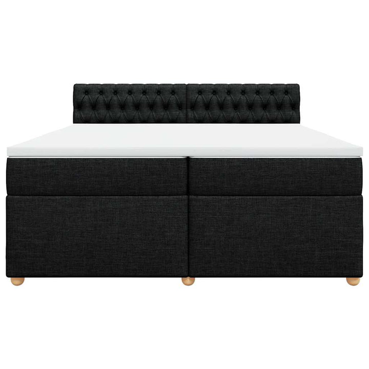 kontinentalseng med madras 200x200 cm stof sort