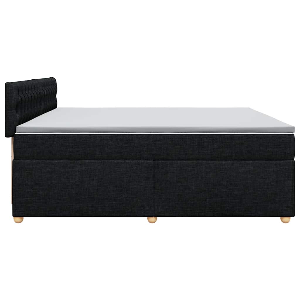 kontinentalseng med madras 200x200 cm stof sort