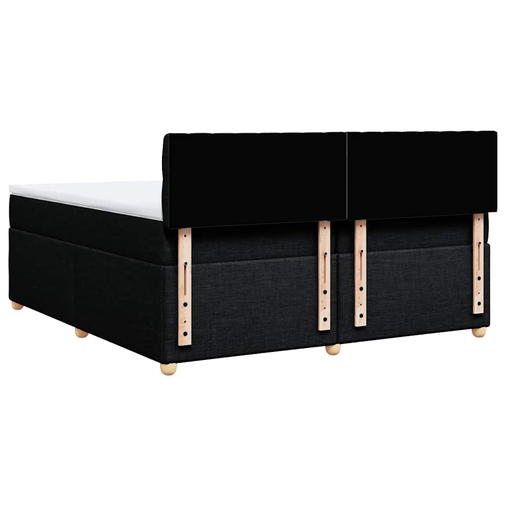 kontinentalseng med madras 200x200 cm stof sort