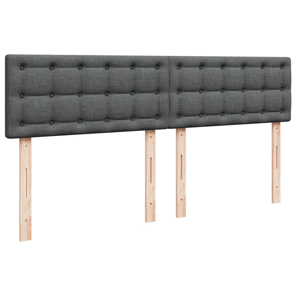 kontinentalseng med madras 200x200 cm stof mørkegrå