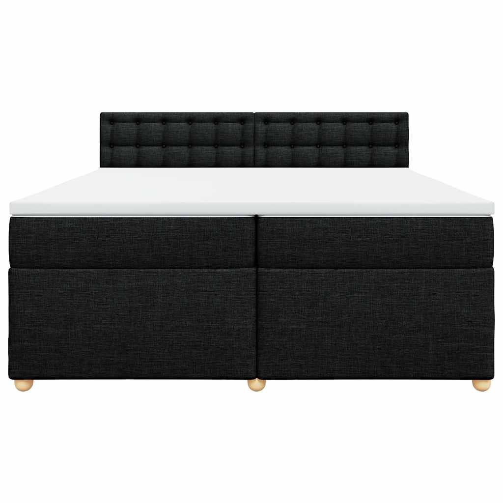 kontinentalseng med madras 200x200 cm stof sort