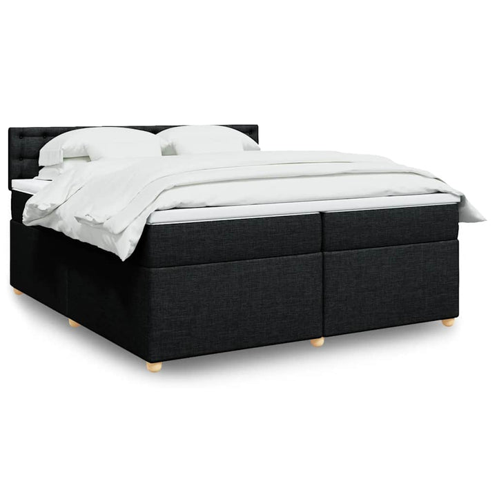 kontinentalseng med madras 200x200 cm stof sort