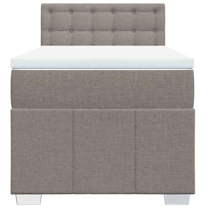 kontinentalseng med madras 90x190 cm stof gråbrun