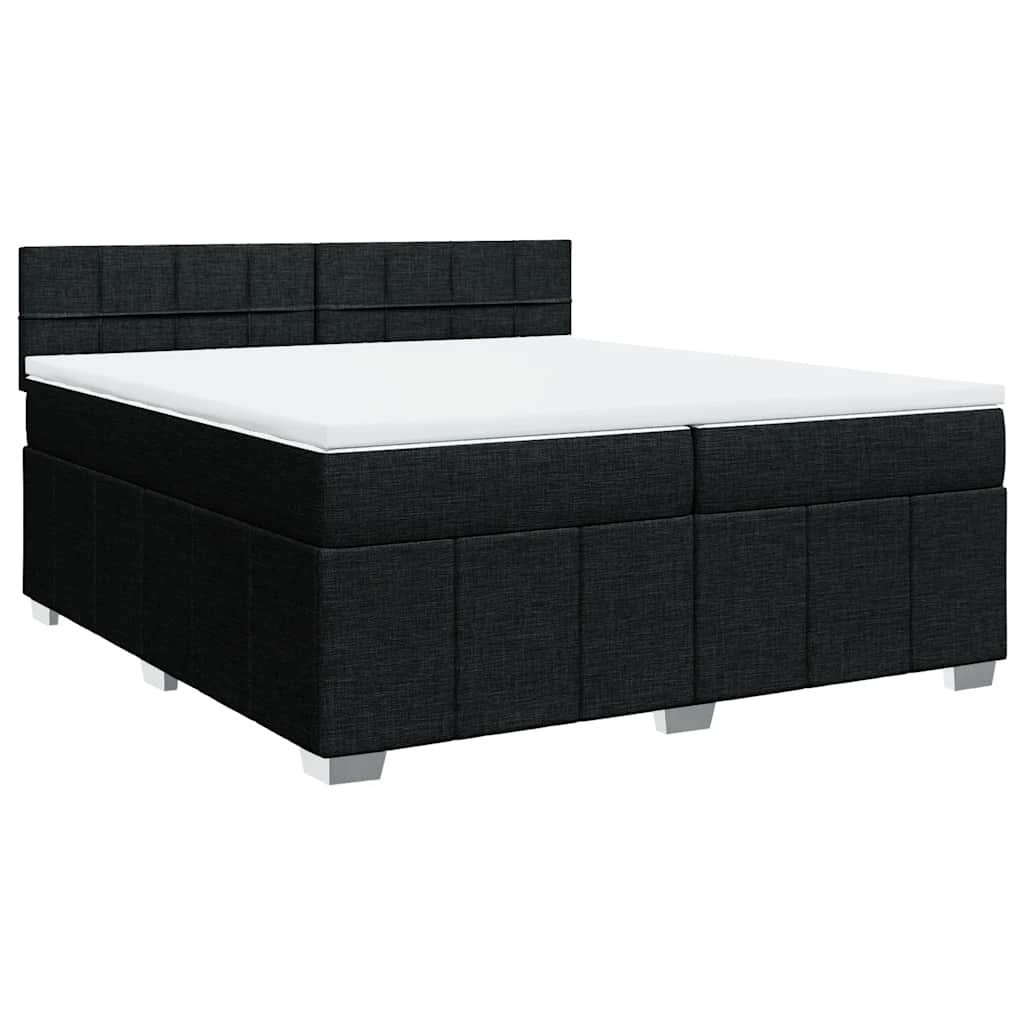 kontinentalseng med madras 200x200 cm stof sort