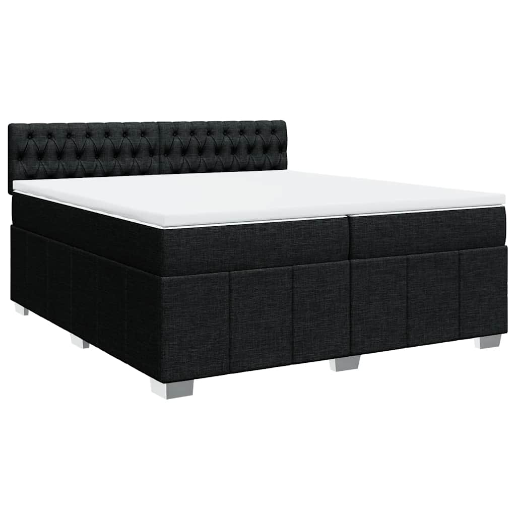 kontinentalseng med madras 200x200 cm stof sort