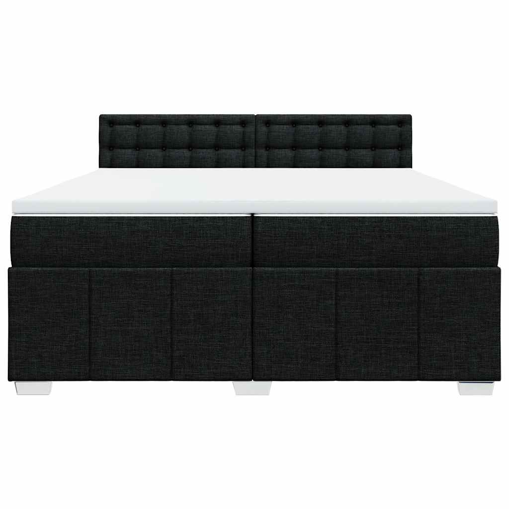 kontinentalseng med madras 200x200 cm stof sort