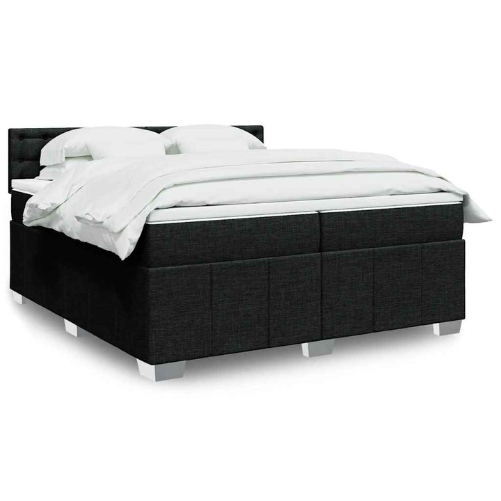 kontinentalseng med madras 200x200 cm stof sort