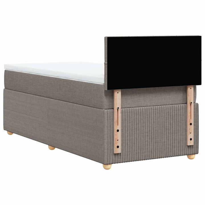 kontinentalseng med madras 80x200 cm stof gråbrun