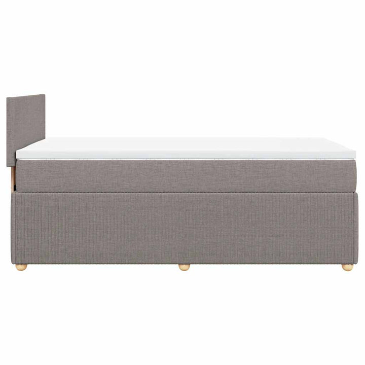 kontinentalseng med madras 90x190 cm stof gråbrun