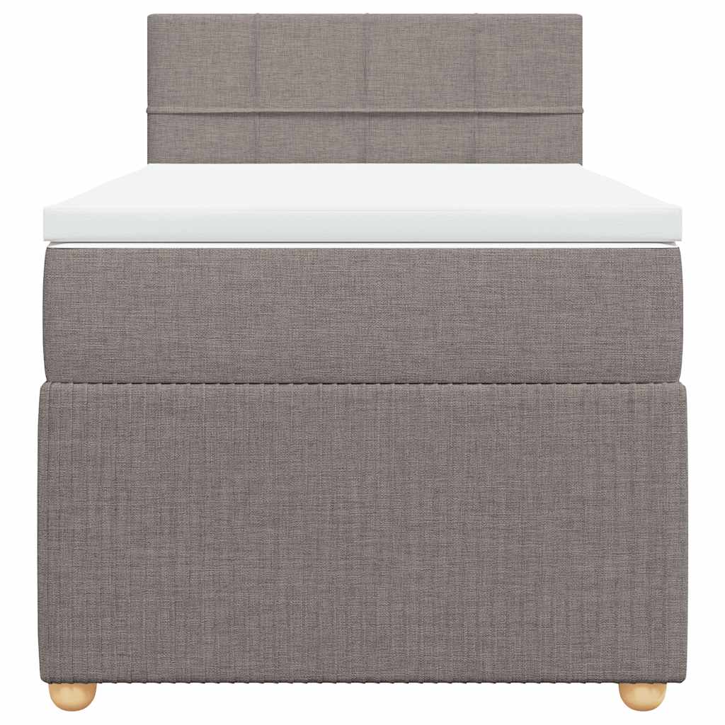 kontinentalseng med madras 90x190 cm stof gråbrun