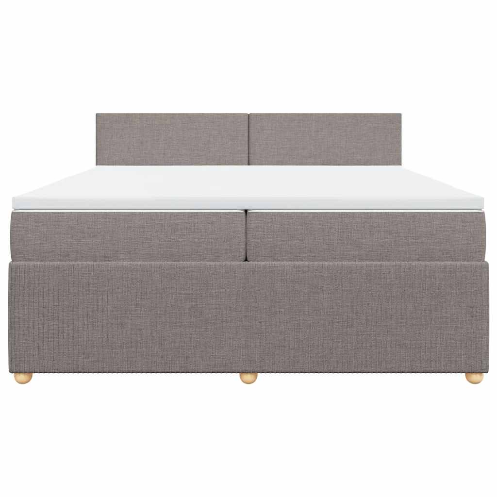 kontinentalseng med madras 200x200 cm stof gråbrun