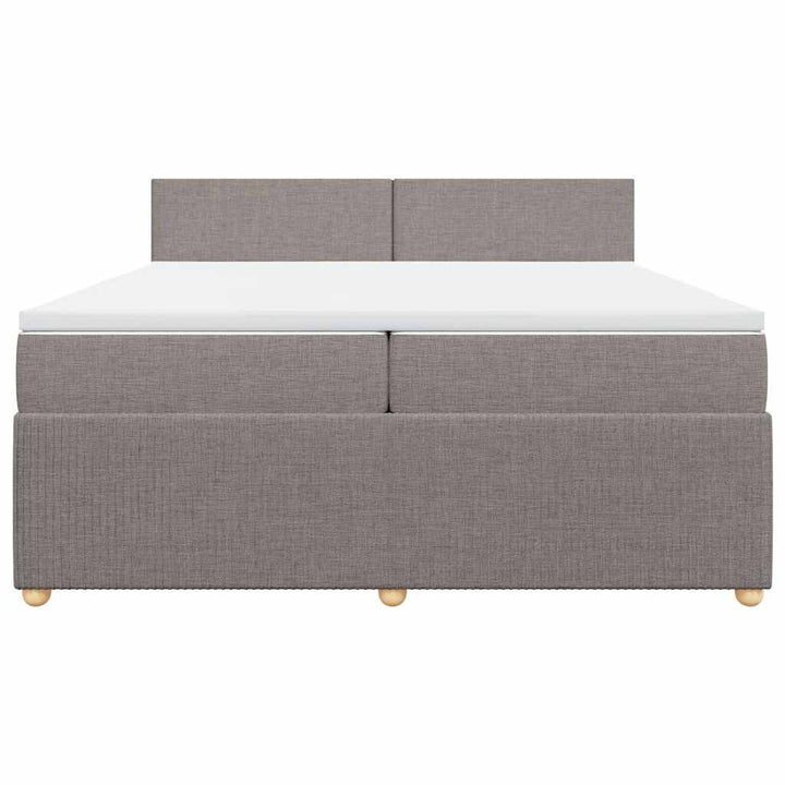 kontinentalseng med madras 200x200 cm stof gråbrun