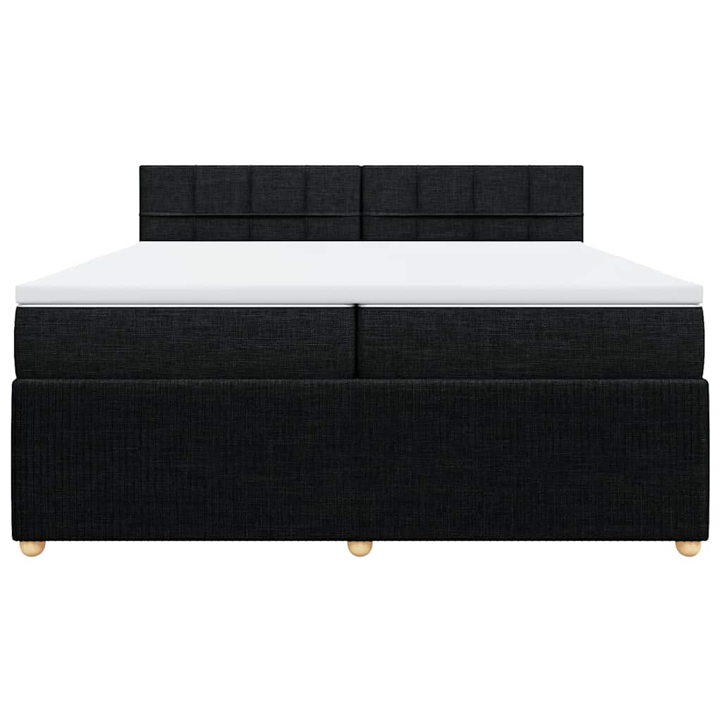 kontinentalseng med madras 200x200 cm stof sort